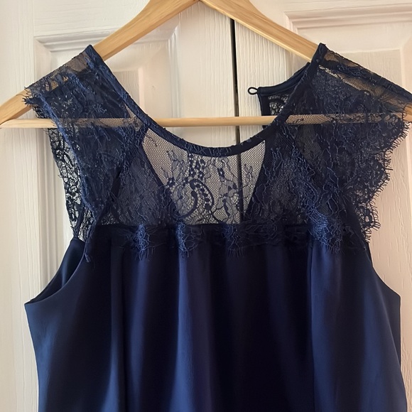 Beautiful Navy Jumpsuit Dex with laced neck - Picture 2 of 8